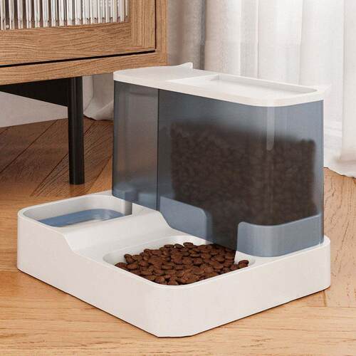 自动喂食器饮水机猫食盆防打翻不锈钢猫碗狗碗猫粮盆双碗宠物用品