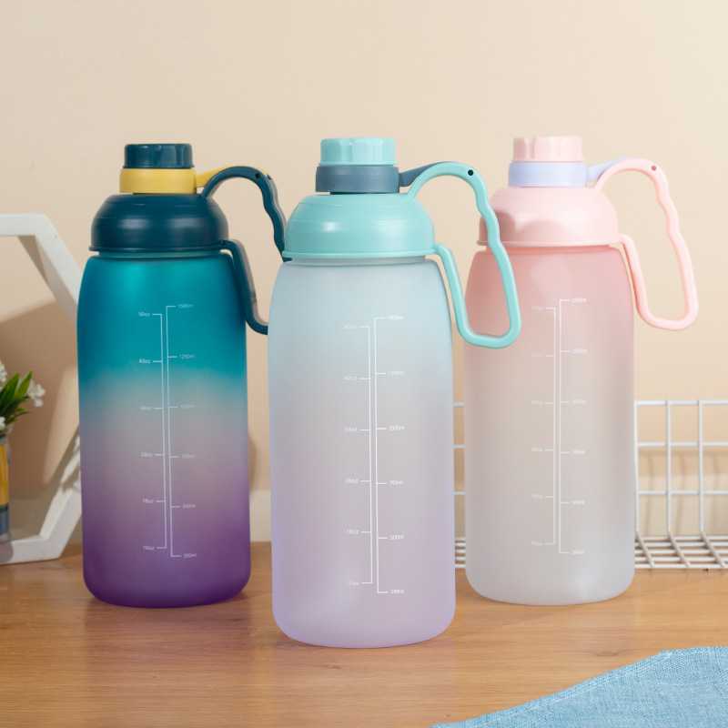 健身房便携大容量水壶户外出行水杯渐变直饮水杯密封防漏运动水杯