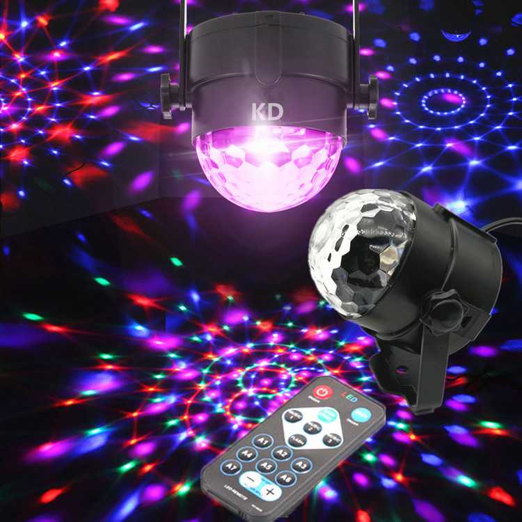 LED遥控小魔球迷你RGB旋转七彩灯声控魔球灯家用激光舞台夜灯
