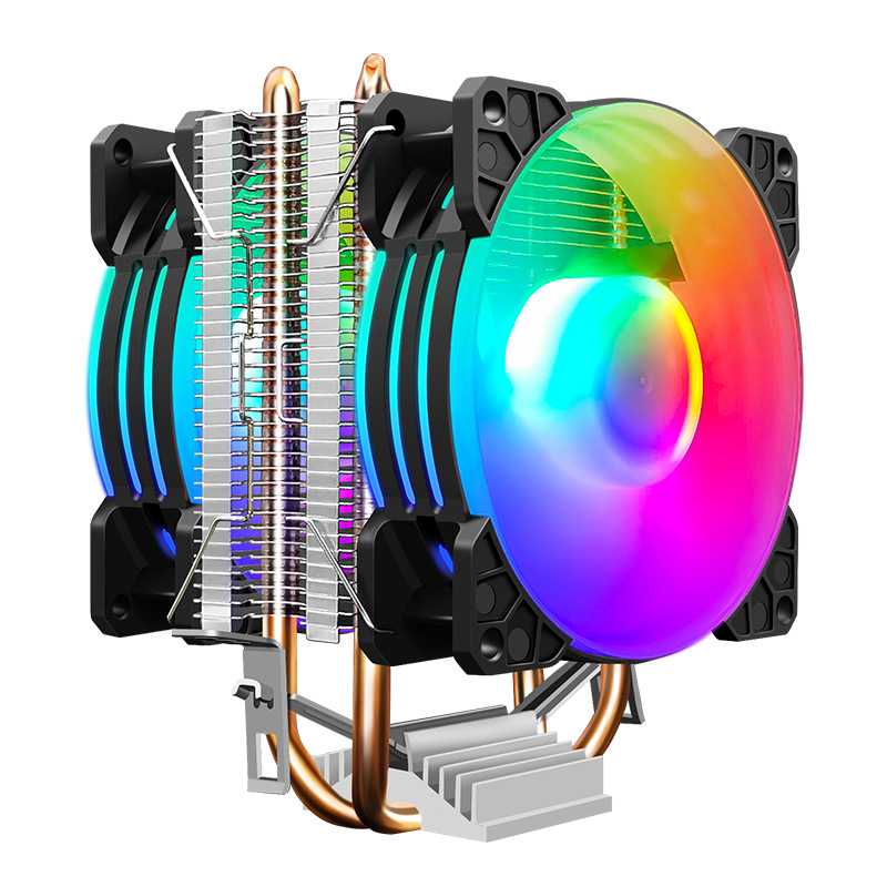 寒霜P2电脑CPU散热器 热管AMD9cm发光CPU风扇775风冷115X1366