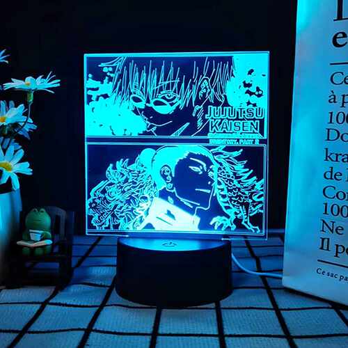 3d小夜灯日漫热销咒术回战两面宿傩创意usb七彩触摸遥控led小台灯