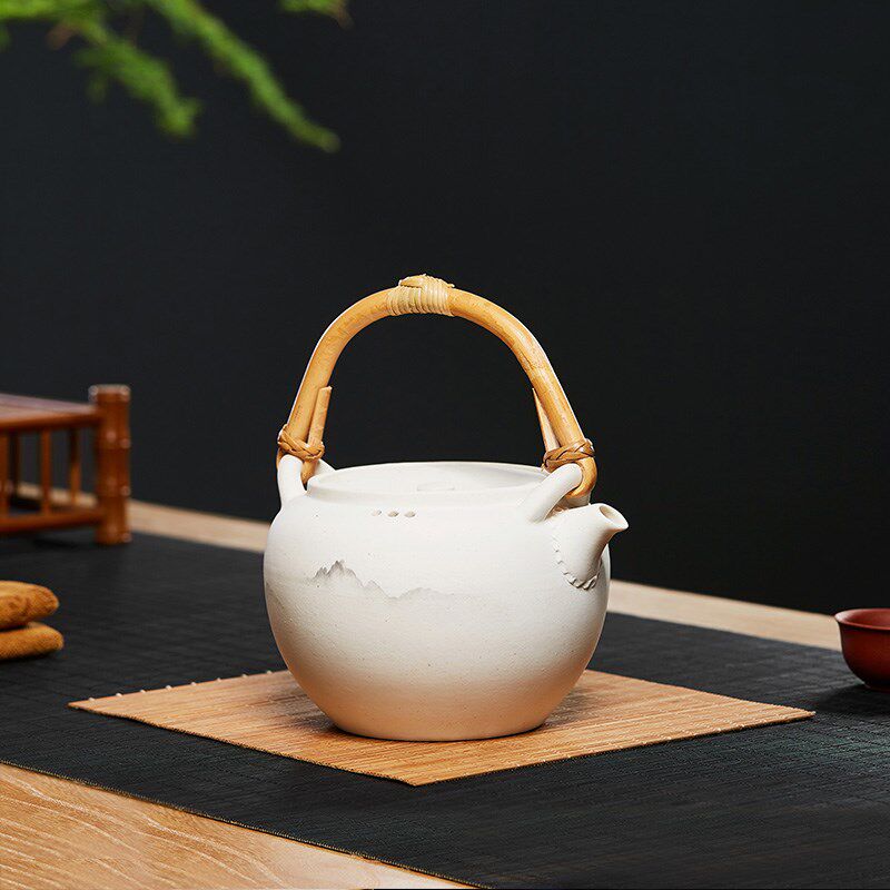 陶瓷煮茶壶煮水蒸茶器烧茶烧水茶炉温茶器可明火加热提梁壶泡茶壶
