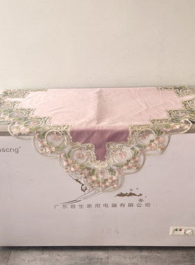 防尘罩冰柜盖巾卧室蕾丝帘盖布餐桌多用微波炉洗衣机台布正方形多