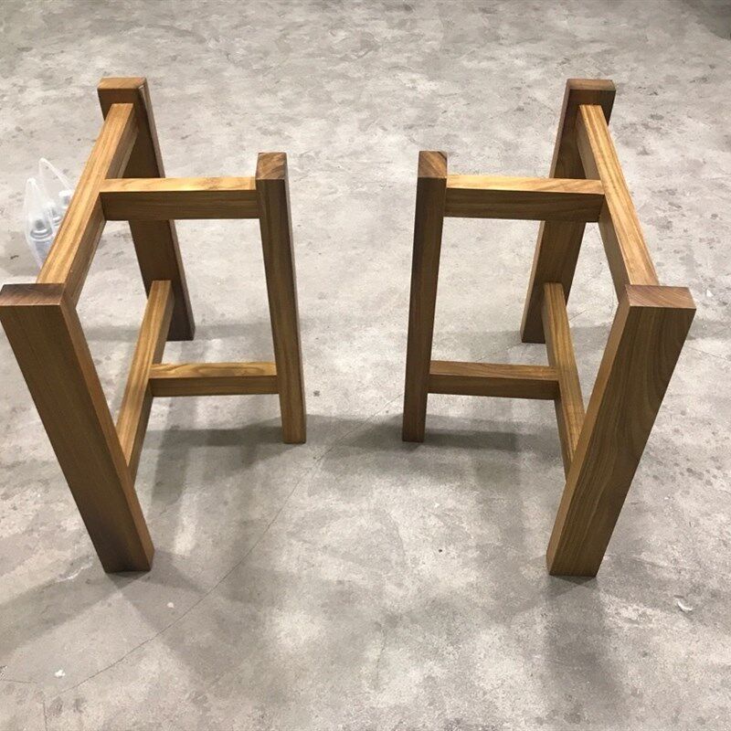 非洲柚木桌子腿大板支撑架脚茶餐桌台脚原木配套各种支架桌脚