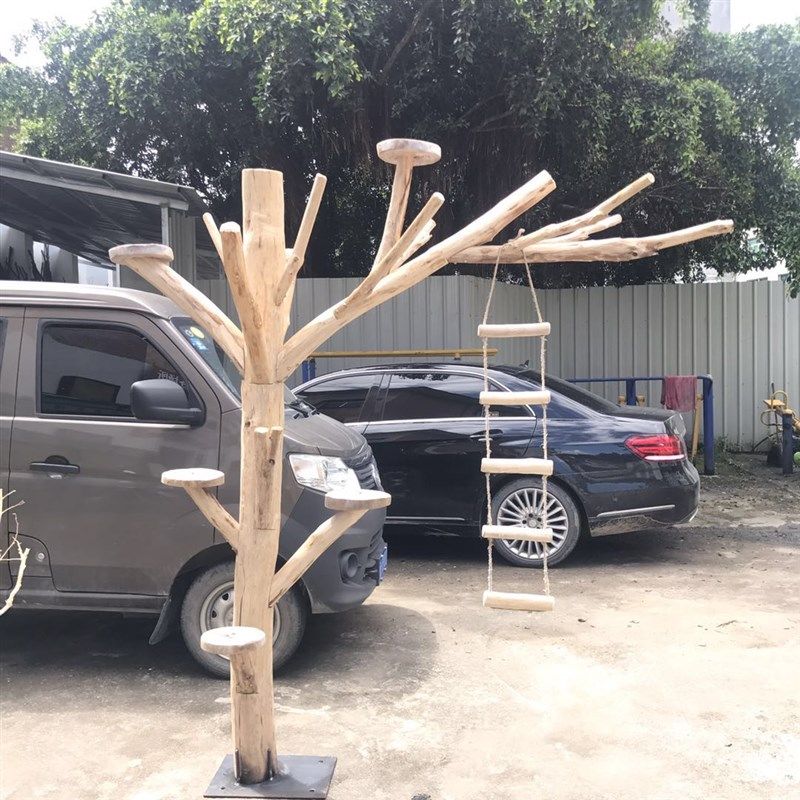 天然原木色造型枯树树干树枝装饰树杈实木展示衣帽架