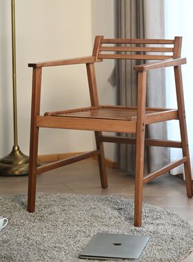 祥福竹家具功夫茶具泡茶椅子茶室禅意空间手扶靠背太师椅家用简约