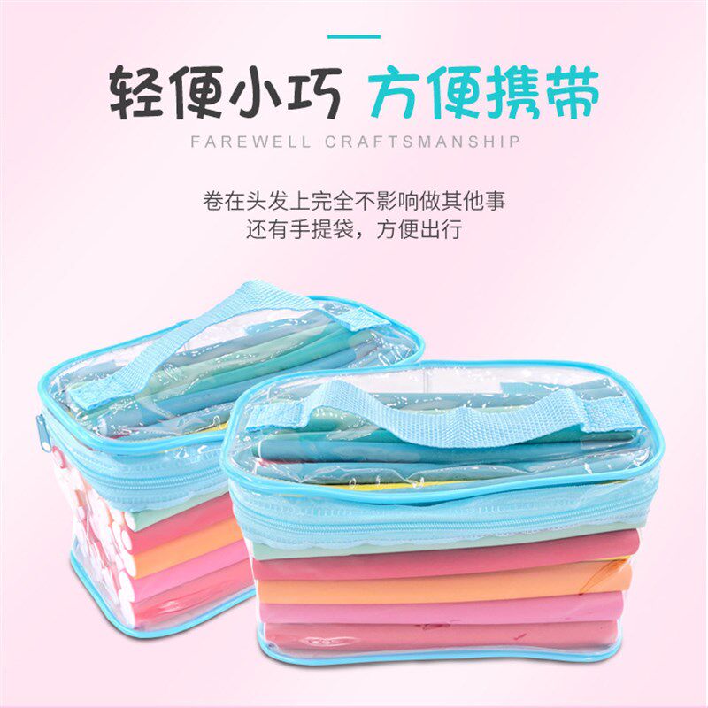 卷发棒卷发器万能冷烫发卷发杠子万能杠发卷橡胶棒42件套装