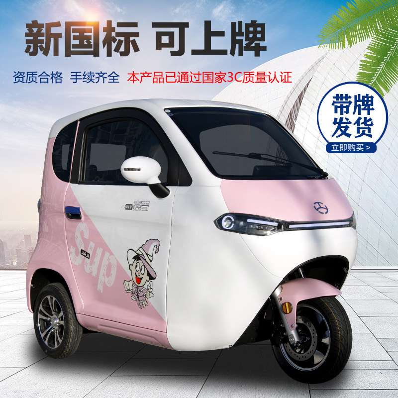 电动三轮车家用小型锂电池成人全封闭国标车可挂牌女代步接送孩子