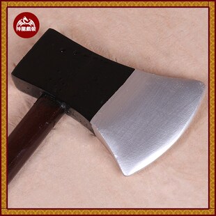 神龙戏装京剧越剧戏曲道具程咬金 李逵兵器道具双柄斧木质双斧子