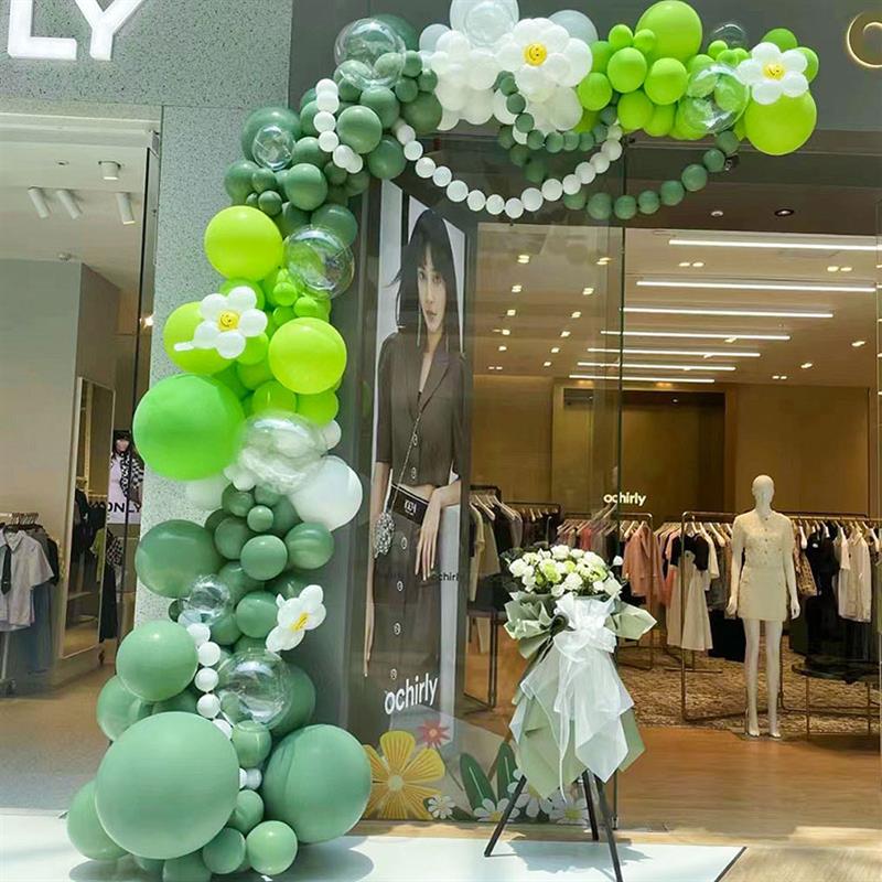 气球布置绿色开业气球套餐拱门商场店铺门店珠宝店装搞活动气球门