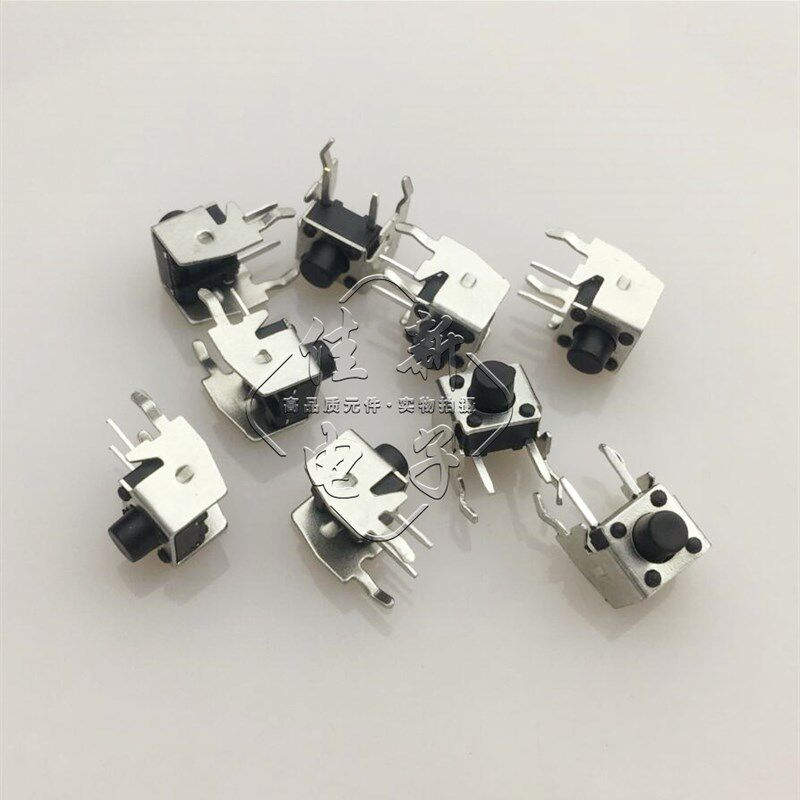 带支架微动按钮6*6*6MM卧式轻触开关侧按立式2脚微动按键电子开关