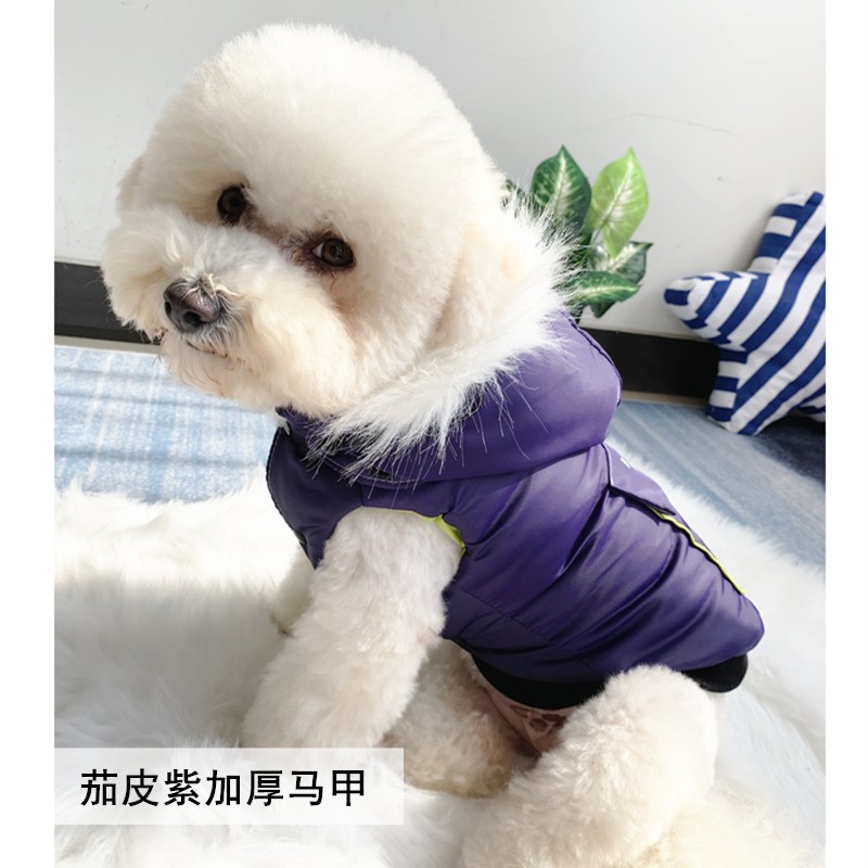 宠物秋冬装加厚保暖背心泰迪防静电衣服背心猫咪比熊中小型犬外套