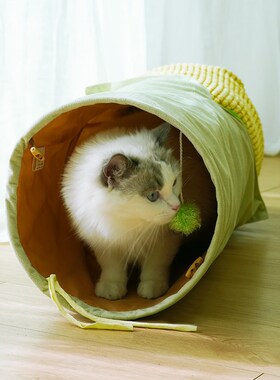 吉仔仔猫咪隧道宠物秋冬季保暖多用猫窝茄子玉米钻洞玩具宠物用品