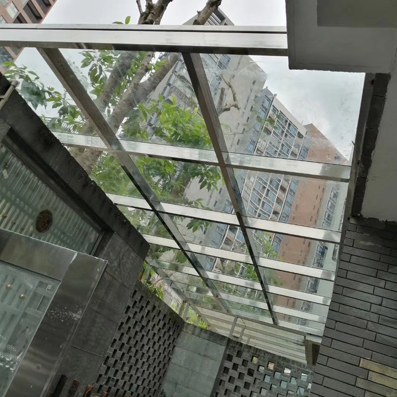 深圳香港量尺安装露台阳台村屋铝合金雨棚阳光房玻璃屋铝合金门窗