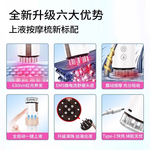 米诺上药器头部头皮曼迪米洛第地尔酊泡沫导液梳上液抹药神器