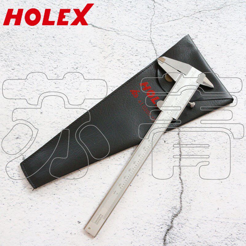 德国霍夫曼HOLEX 游标卡尺 1/50 游标 带圆形深度规 有定位螺钉