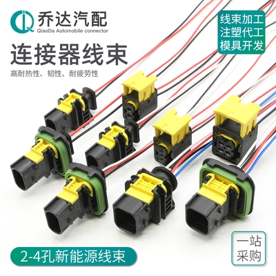 1-1703839-1 2-4孔新能源线束插头防水连接器2-1418448-2 1703818