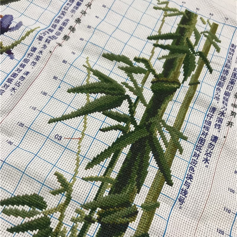 纯手工十字绣成品竖版梅兰竹菊四君子中式四联画客厅书房包邮