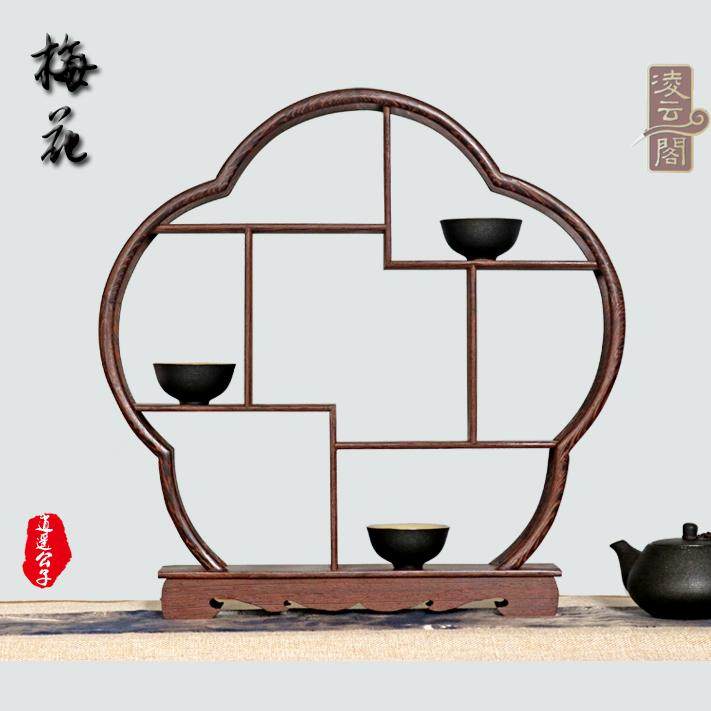 鸡翅木小博古架实木中式多宝阁茶具茶杯架茶壶架古董摆件展示架