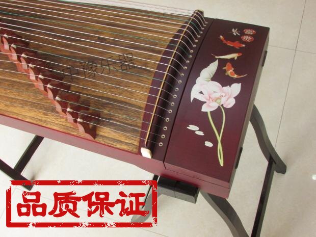 厂家直销125型红木贴画小古筝限时特价便携式半筝短筝荷花孔雀