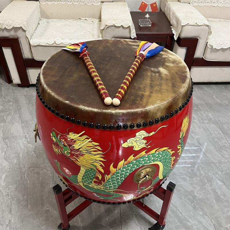 彩龙黄牛皮大鼓椿木鼓战鼓牛皮鼓中国红鼓龙鼓堂鼓演出鼓龙凤鼓