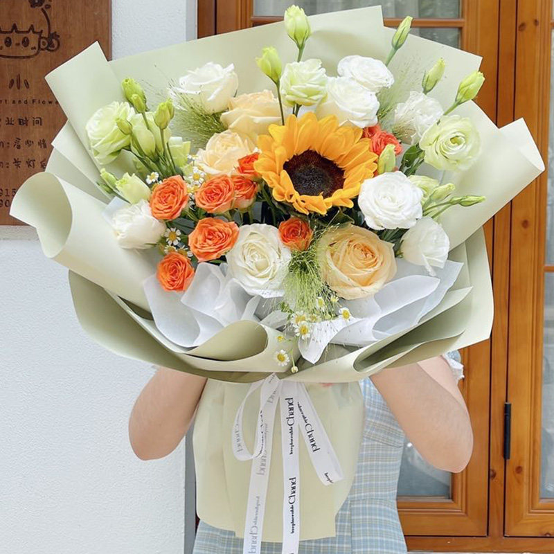 17朵洋桔梗玫瑰花束生日鲜花同城速递女友表白礼物全国闪购送上门