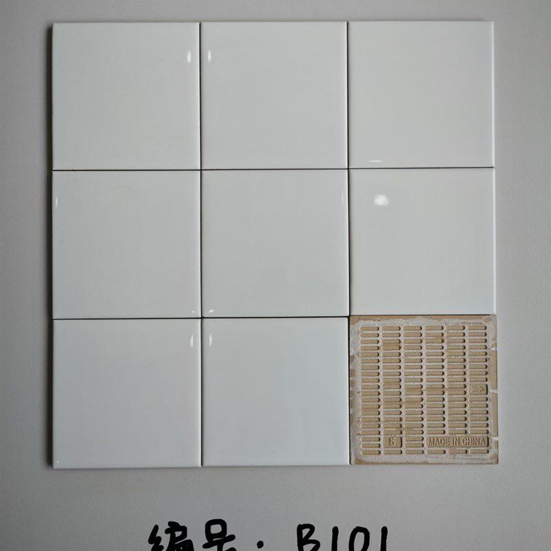 彩色瓷片100x100纯色小白砖厨房卫生间瓷砖墨绿色背景墙砖红方砖