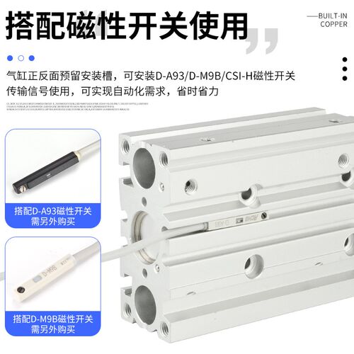 气缓冲MGPM32三杆16三轴20气缸40-25X50X75X100X125X150AZ