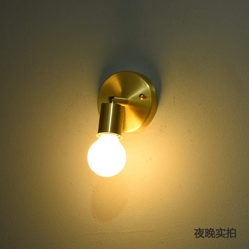 E27全铜万向灯座耐高温陶瓷螺口 灯具DIY配件壁灯用可转向灯头