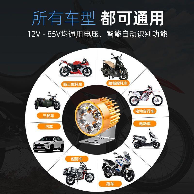 电动车灯摩托车led大灯泡改装三轮车聚光前大灯超亮射灯防水外置