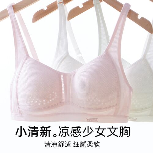 薄款少女文胸发育期高中生学生无钢圈固定杯内衣初中生夏季胸罩