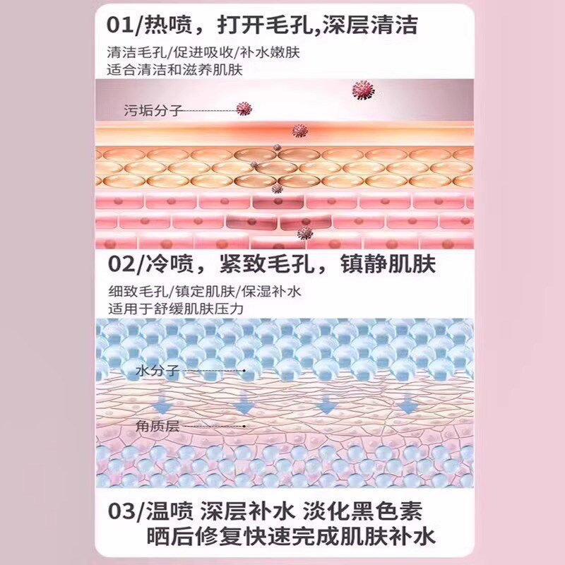 冷热双喷蒸脸仪纳米补水喷雾器面脸部家用蒸汽机美容院专用蒸脸器