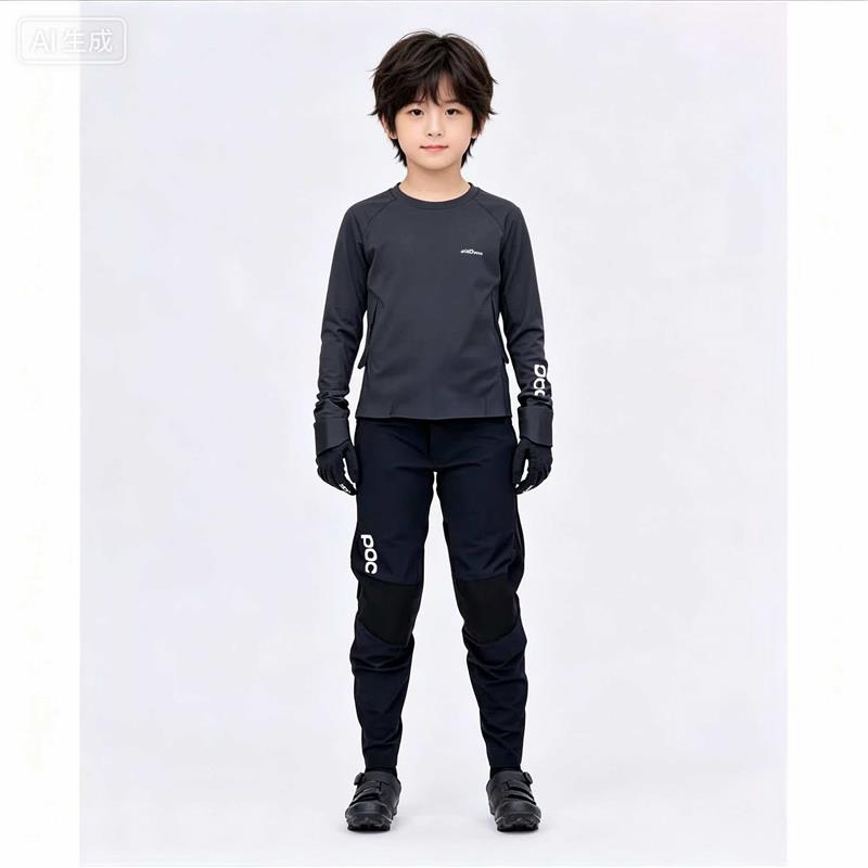 青少年新款骑行服POC长裤山地车自行车骑行裤透气速干骑行长裤