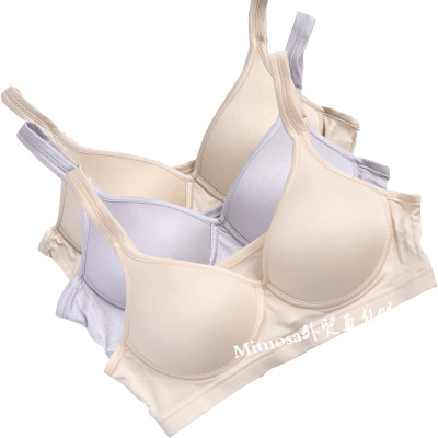 无钢圈蚕丝文胸聚拢背心睡眠胸罩真丝一片式乳罩无痕内衣bra