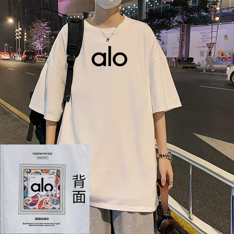 AIO重磅夏季高档印花短袖美式运动情侣同款240g纯棉时尚百搭T恤新