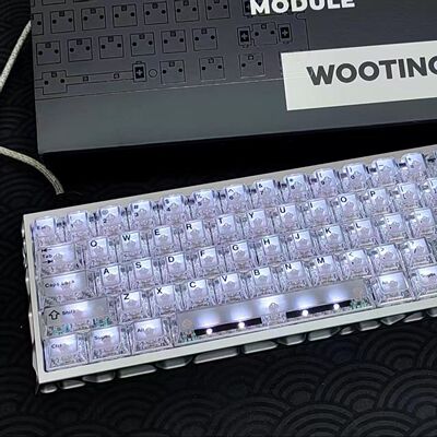 wooting60黑雾透正刻透明键帽