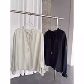 衬衫 王福贵定制～木耳边亚麻莱塞尔长袖 3.18 风铃衬衫