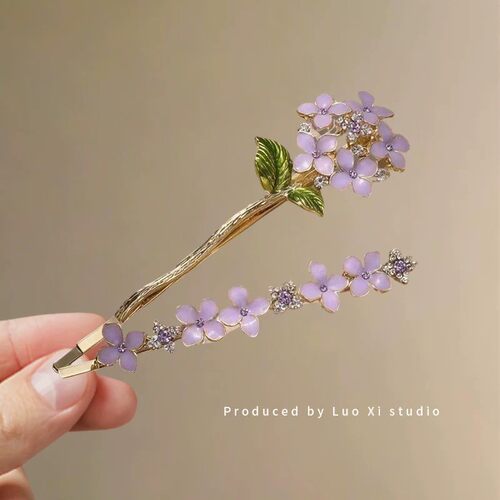 剧本杀草芥花禾伴手礼新中式紫藤花发卡套装小巧精致甜美小清新