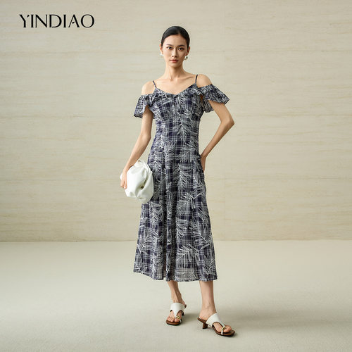 YINDIAO引调荷叶边连衣裙