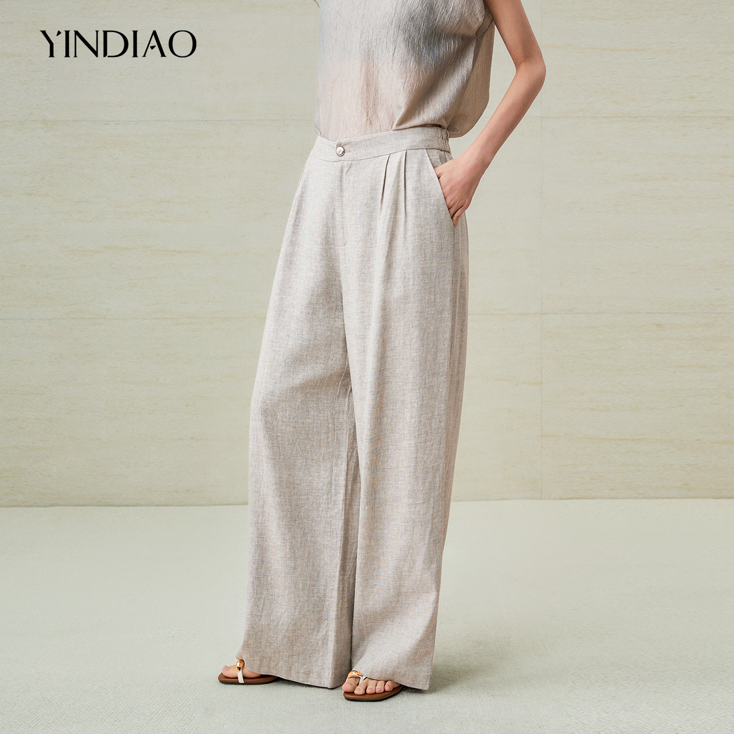 YINDIAO引调法式通勤阔腿裤图片