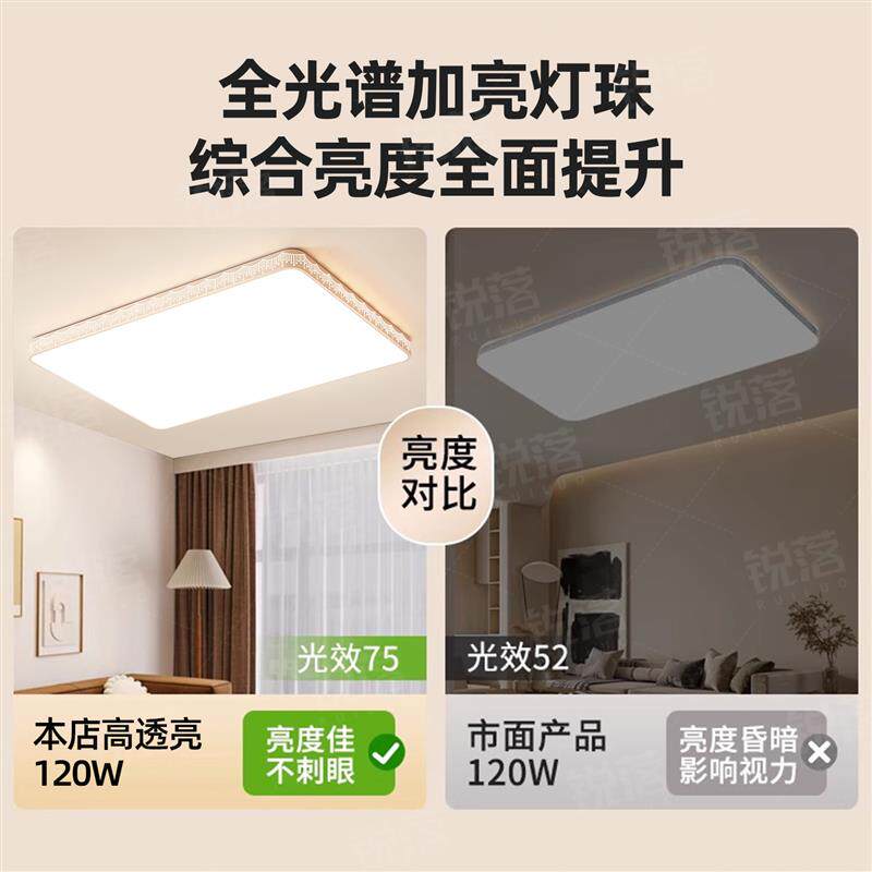 包安装客厅灯新款简约全光谱大厅主灯家用卧室吸顶灯全屋套餐组合