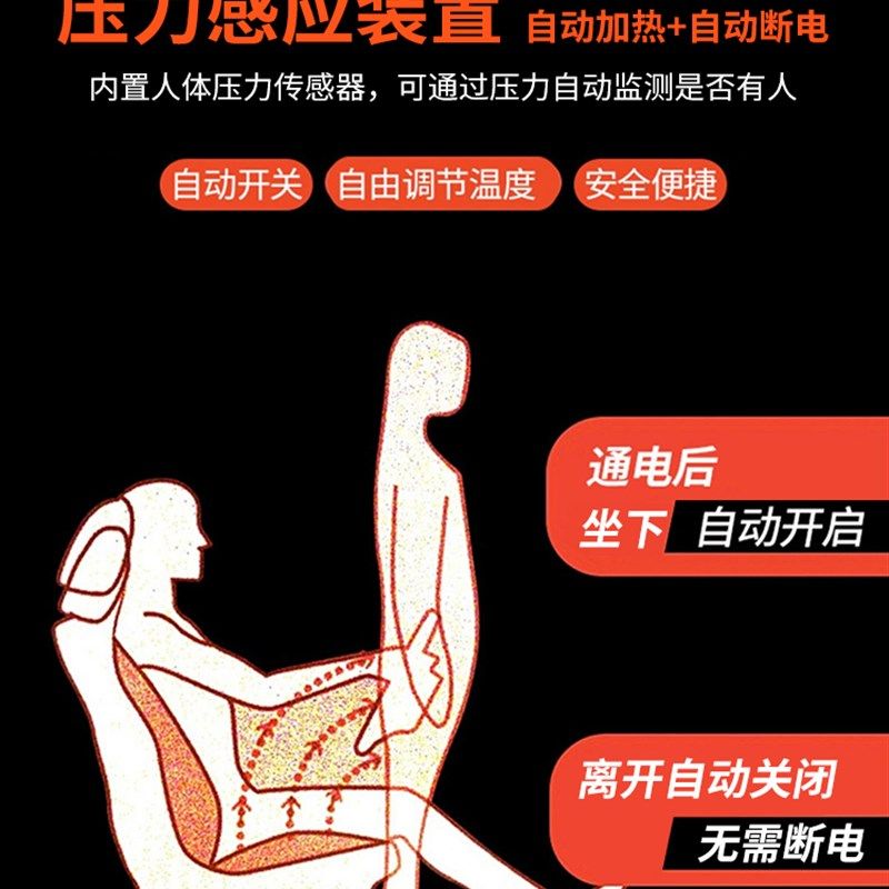 汽车加热坐垫冬季车载单双后排座椅12v电加热垫车上毛绒座垫车座