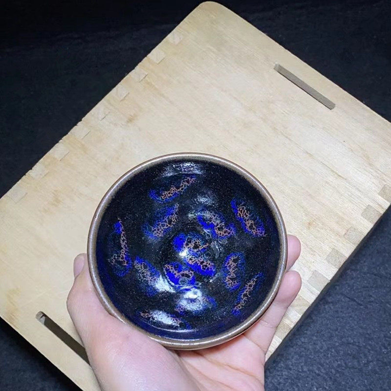 蔡炳昆建盏非遗主人杯建窑窑变对杯名人家虫曜变珍珠斑送礼茶盏杯