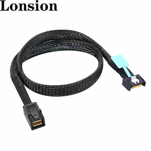 Gen5 MCIO Slimline SFF-8654 4i转HD SFF-8643 服务器数据连接线