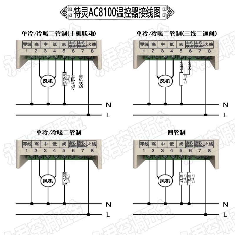 特灵中央空调温控器AC8100风机盘管地暖控制面板联动THT00016C