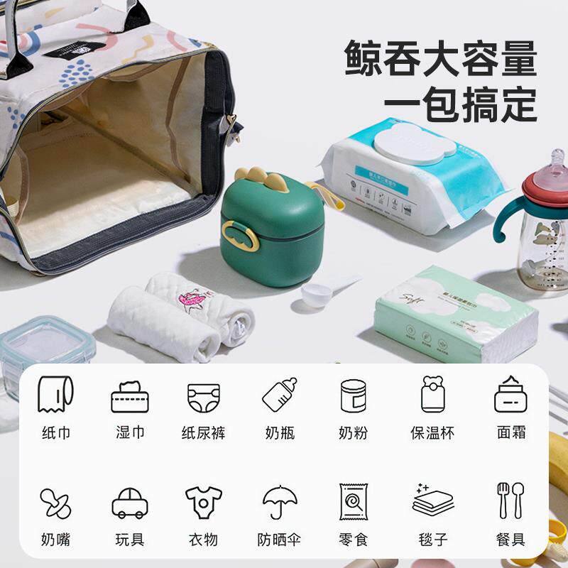 妈咪包母婴外出轻便新款斜跨双肩背包高颜值大容量出行便携妈妈包