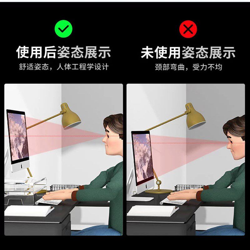 电脑增高架显示器曲面台式电脑屏幕亚克力支架双层免安装桌面定制