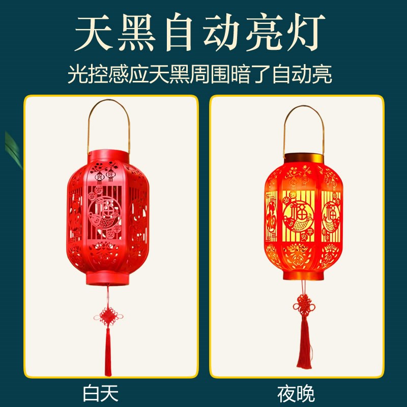 太阳能红灯笼2025新款春节过年福字乔迁室外装饰挂饰庭院家用吊灯