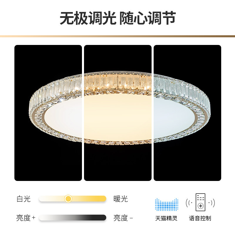 后现代轻奢水晶卧室吸顶灯奢华大气客厅主灯现代简约饭厅房间灯具