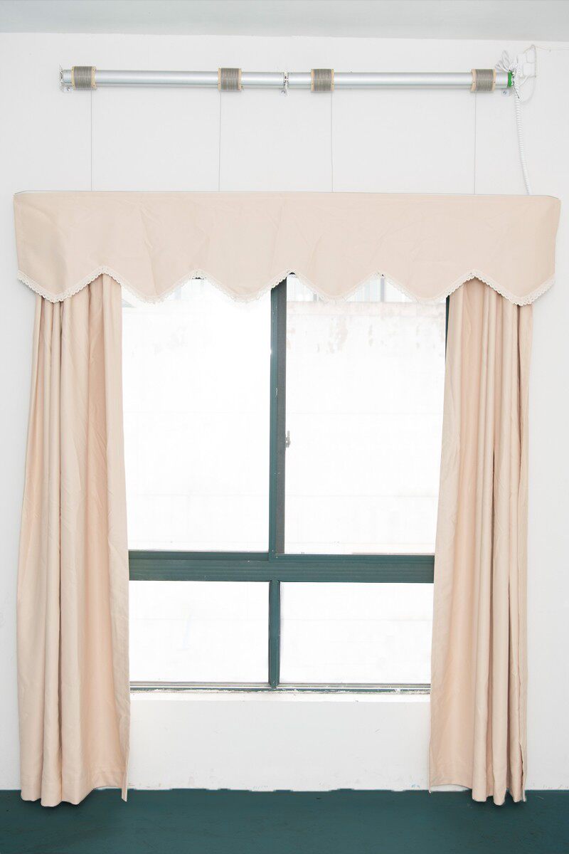 别墅复式楼挑高窗帘电动轨道智能语音遥控自动上下升降开合帘电机